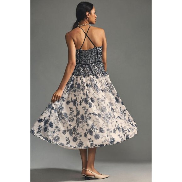 Anthropologie V-Neck Floral Midi Dress - Picture 7 of 10